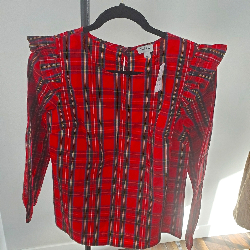 J Crew Plaid Top